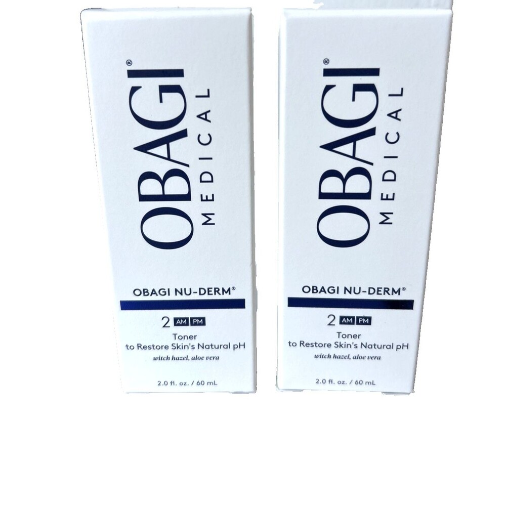 OBAGI LOT of 2 Authentic  Nu-Derm Toner Witch Hazel Aloe Vera 2 Fl oz NEW